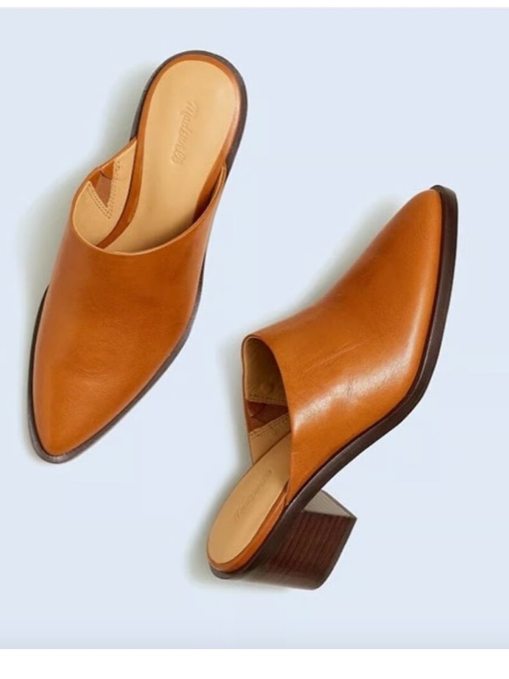 Madewell Women’s Tan Pointed Leather Mules